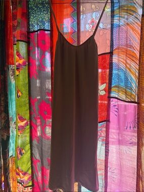 Vintage Lindsey Roscoe for Farr West Tan Midi Chemise Nightgown Size M